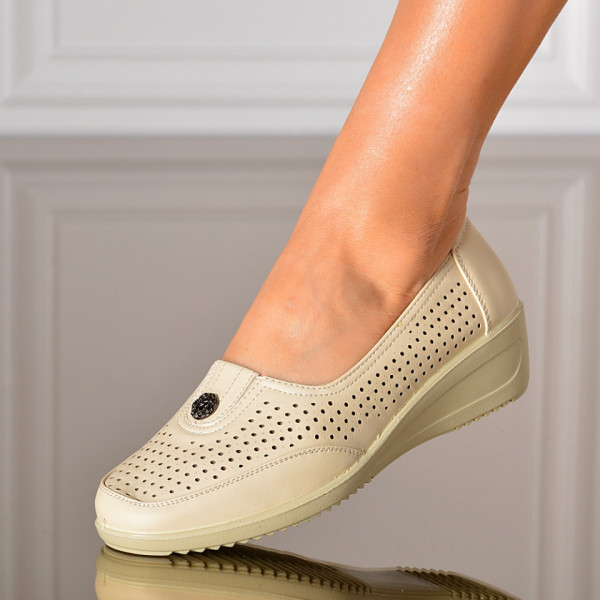Pantofi Cu Platforma Agnes Bej
