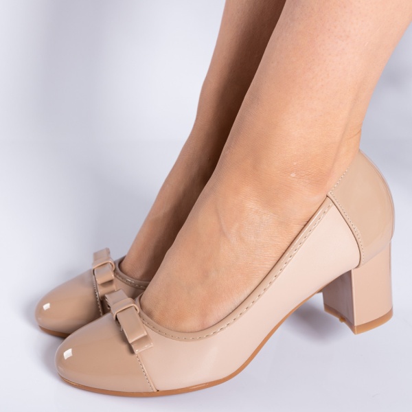 Pantofi Cu Toc Dama Angelica Bej- Need 4 Shoes