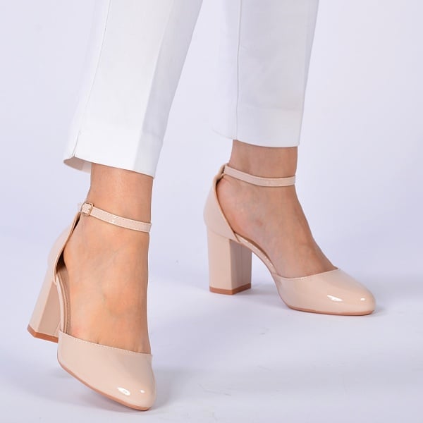 Pantofi Cu Toc Dama Destiny Bej
