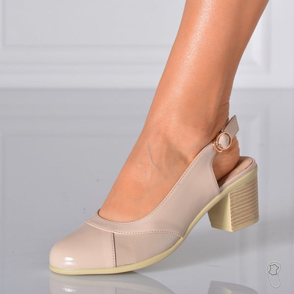 Pantofi Cu Toc Dama Lucy Bej