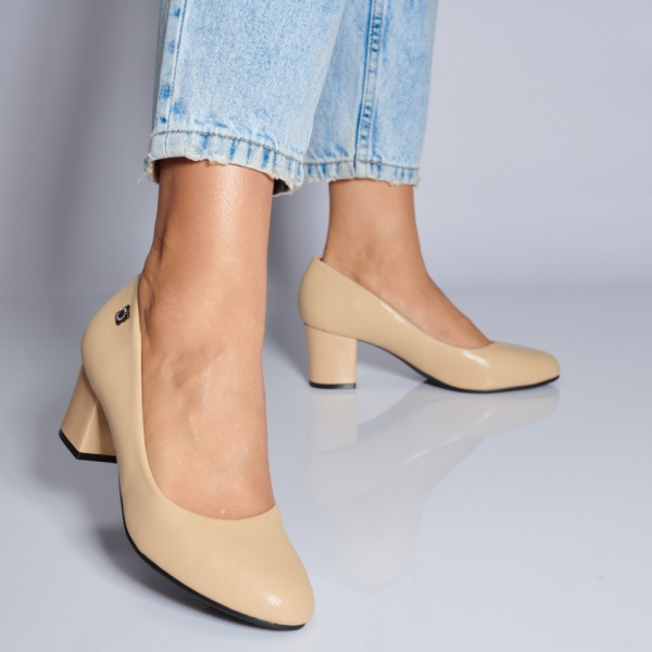 Pantofi Cu Toc Dama Ruxandra Bej- Need 4 Shoes