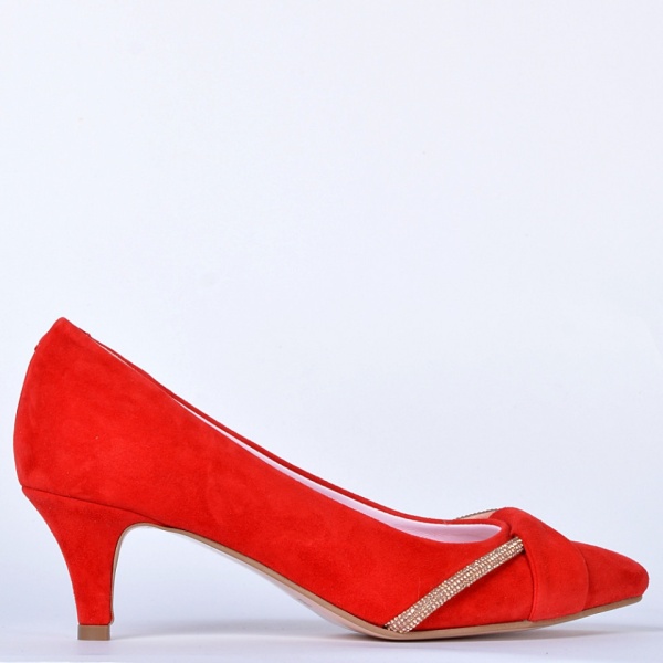 Pantofi Cu Toc Piele Naturala Denise Rosii- Need 4 Shoes
