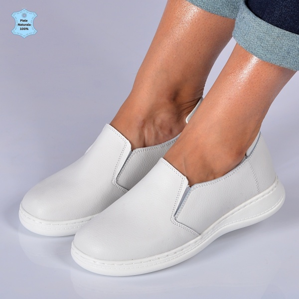 Pantofi Dama Piele Naturala Dana 2 Albi- Need 4 Shoes