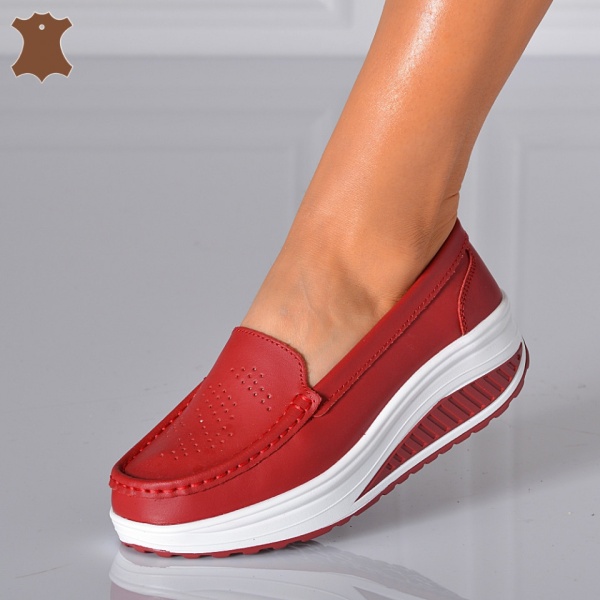 Pantofi Dama Piele Naturala Zena 2 Rosii- Need 4 Shoes