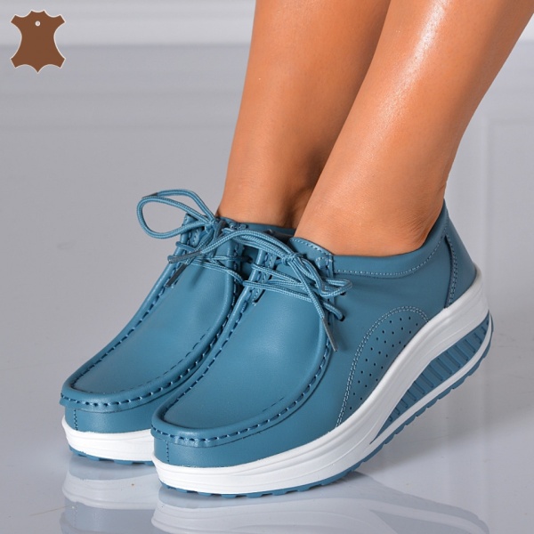 Pantofi Dama Piele Naturala Zena 5 Albastri- Need 4 Shoes