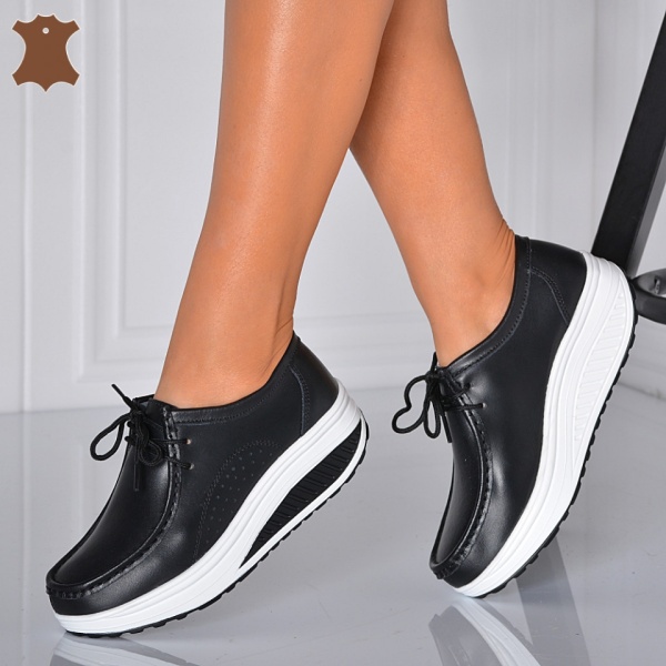 Pantofi Dama Piele Naturala Zena 5 Negri- Need 4 Shoes