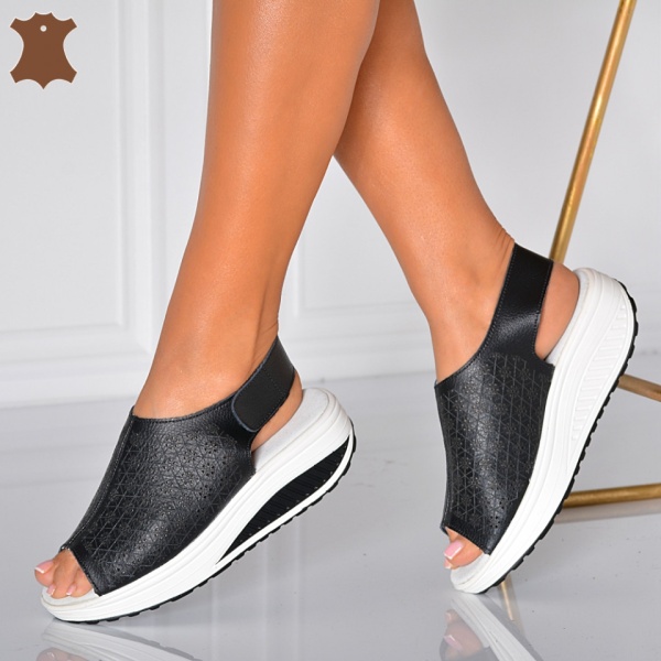 Sandale Dama Piele Naturala Amina Negre- Need 4 Shoes