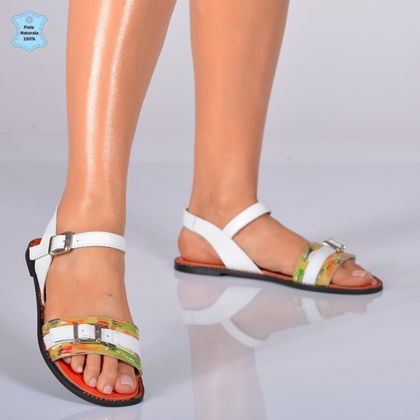 Sandale Dama Piele Naturala Mariana Albe- Need 4 Shoes