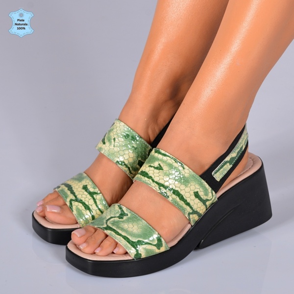 Sandale Piele Naturala Gemma 2 Verzi- Need 4 Shoes