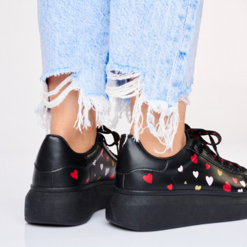 Adidasi dama Heart Negru Total- Need 4 Shoes