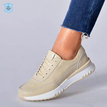 Adidasi Dama Piele Naturala Alexandra Bej- Need 4 Shoes