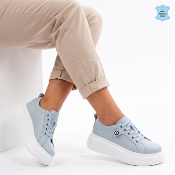 Adidasi Dama Piele Naturala Rania Bleu