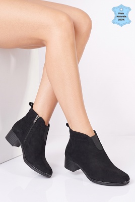 Botine Dama Piele Naturala Hazal 7 Negre