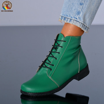 Ghete Dama Piele Naturala Aura Verzi- Need 4 Shoes