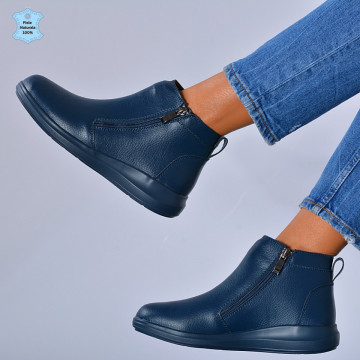 Ghete Dama Piele Naturala Gratyela Navy- Need 4 Shoes