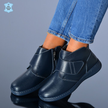 Ghete Dama Piele Naturala Nola Navy- Need 4 Shoes