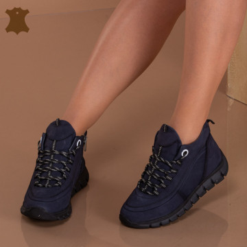 Ghete Dama Piele Naturala Vera Navy - Need 4 Shoes