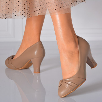 Pantofi Cu Toc Dama Eleonora Kaki- Need 4 Shoes