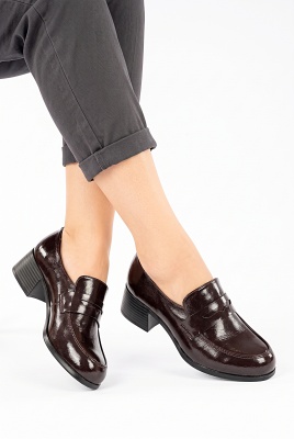 Pantofi Cu Toc Dama Isra Bordo