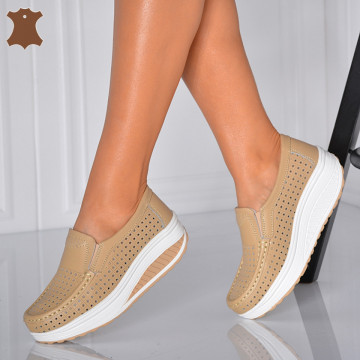 Pantofi Dama Piele Naturala Jet Camel- Need 4 Shoes