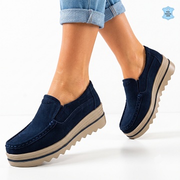 Pantofi Dama Piele Naturala Ibo Navy