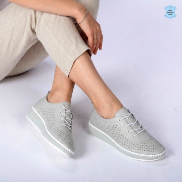 Pantofi Dama Piele Naturala Noemi Gri