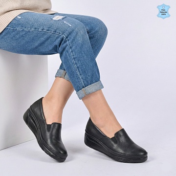 Pantofi Dama Piele Naturala Tallos Negri