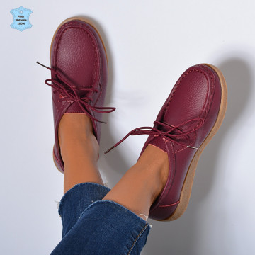 Pantofi Dama Piele Naturala Zora 3 Bordo- Need 4 Shoes