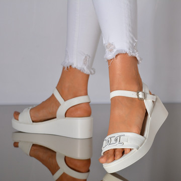 Sandale Cu Platforma Kimy Albe- Need 4 Shoes