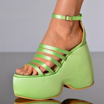 Sandale Cu Platforma Mirtys Verzi- Need 4 Shoes