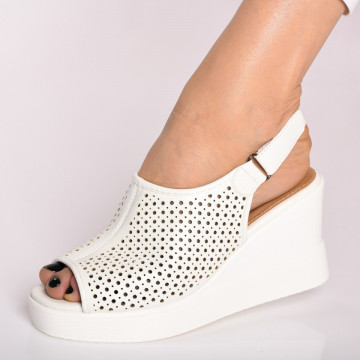 Sandale Cu Platforma Monita Albe- Need 4 Shoes