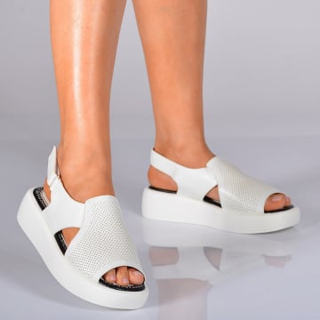 Sandale Cu Platforma Nety Albe- Need 4 Shoes