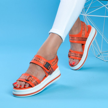 Sandale cu platforma Sport Carlia Orange