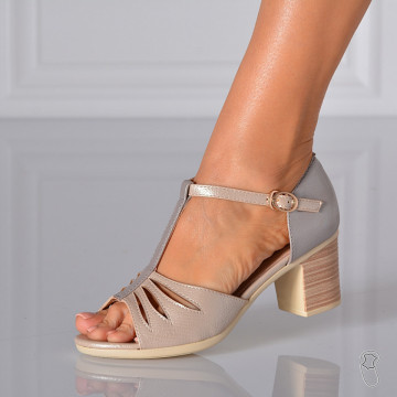 Sandale Dama Cu Toc Silvia 6 Kaki- Need 4 Shoes