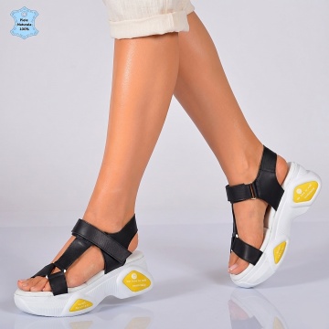 Sandale Piele Naturala Lynna Negre