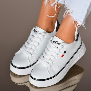 Adidasi Dama Jazz Alb/Negru- Need 4 Shoes