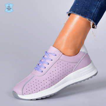 Adidasi Dama Piele Naturala Pamy Lila- Need 4 Shoes