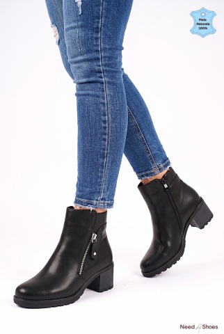 Botine Piele Naturala Paulina Negre