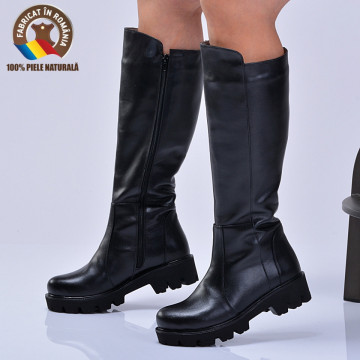 Cizme Dama Piele Naturala Flow Negre - Need 4 Shoes