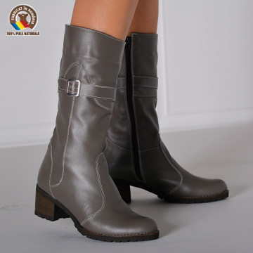 Cizme Dama Piele Naturala Issac Gri - Need 4 Shoes