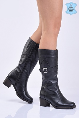 Cizme Dama Piele Naturala Issac Negre