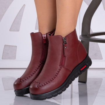 Ghete Dama Imblanite Maroc 4 Bordo - Need 4 Shoes