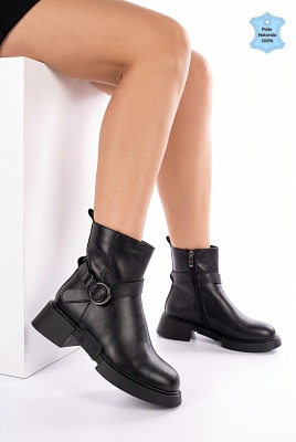 Ghete Dama Piele Naturala Liam 2 Negre