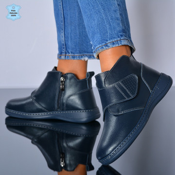 Ghete Dama Piele Naturala Nola Navy- Need 4 Shoes