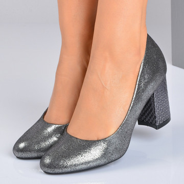 Pantofi Cu Toc Dama Etell Gri- Need 4 Shoes