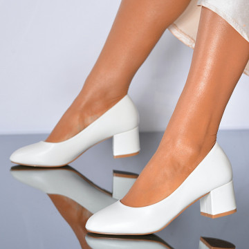 Pantofi Cu Toc Dama Klara 3 Albi- Need 4 Shoes