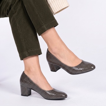 Pantofi Cu Toc Dama Nadine Gri