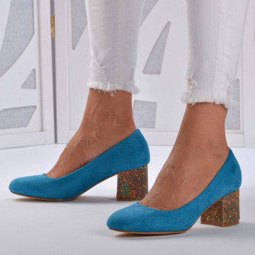 Pantofi Cu Toc Dama Pippa Albastri- Need 4 Shoes