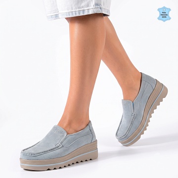 Pantofi Dama Piele Naturala Ibo Albastri