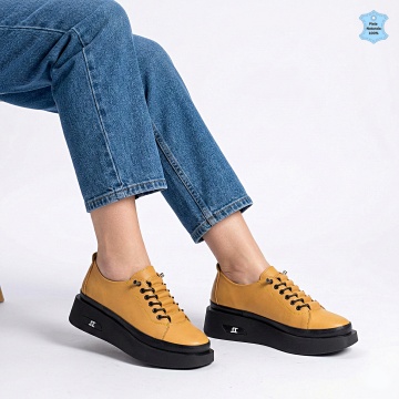 Pantofi Dama Piele Naturala Korey Galbeni